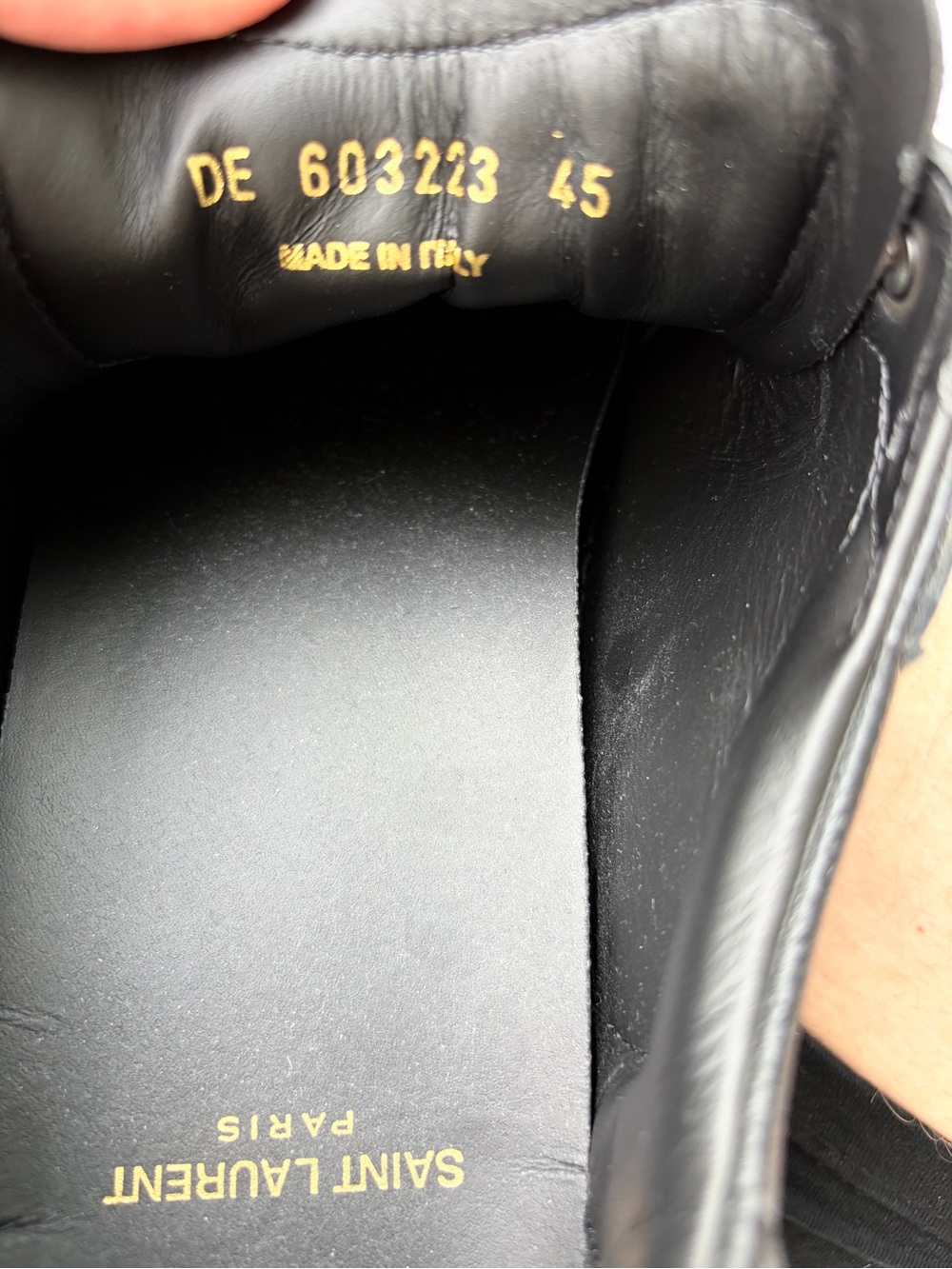 Saint Laurent Black Perforated Leather & Suede Low-Top Sneakers - Picture 8 of 8